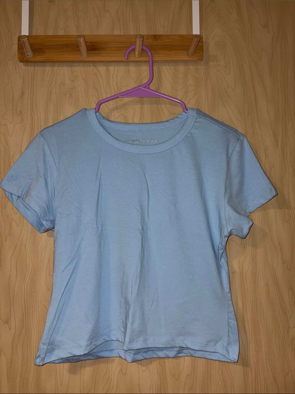 eye candy Light Blue Short Sleeve Crewneck Tee
